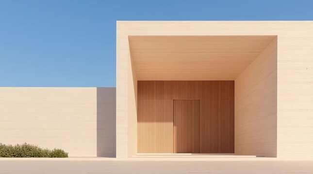 Minimal house, A minimal desert house made of rammed earth, showcasing sustainable architecture and modern design in a serene landscape.

