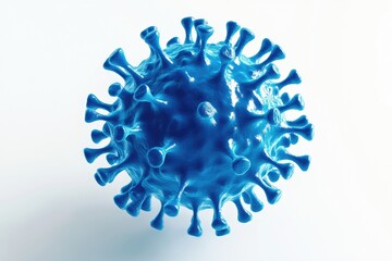 3D model of a vibrant blue virus