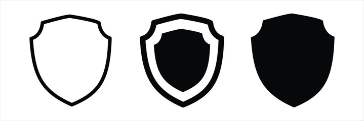 Shield silhouette icon set. shield security icon collection vector. 