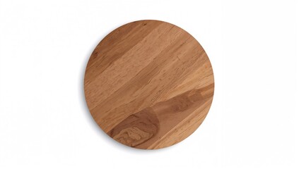 Circular chopping board on a white background