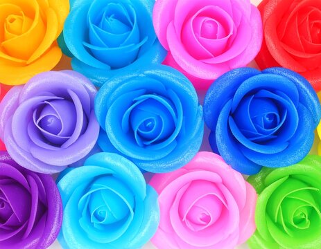 Colorful rose blossoms close-up - Powered by Adobe