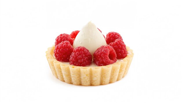 Close-up view of raspberry mini tarts