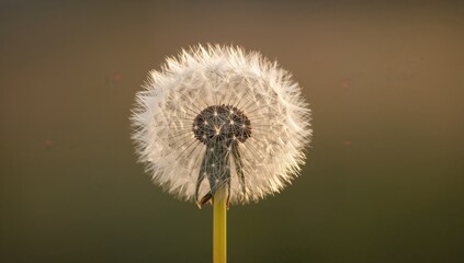 Fototapeta premium Close-up of a White Dandelion Flower Cluster