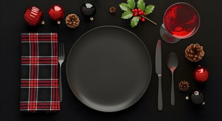 plate and chopsticks black table surface, tableware set,