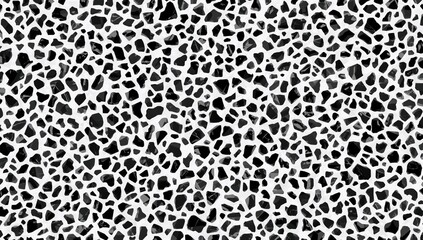 Seamless pattern of black and white quartz mosaic tile texture