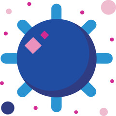 Stylized Blue Virus or Germ Icon