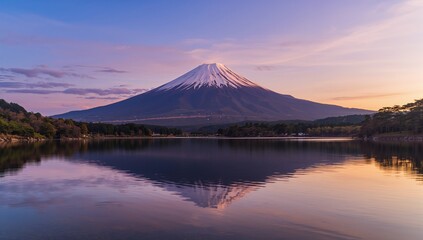 Reflection of a Mountain on a Still Lake