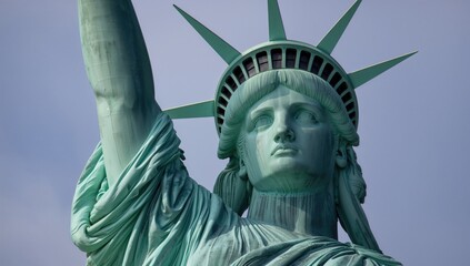 Fototapeta premium The iconic sculpture honoring 100 years since the Declaration of Independence, gifted by France to America.