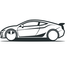 Sports Car Outline Illustration