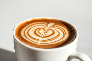 Generative AI latte art heart beverage creation for morning delight.