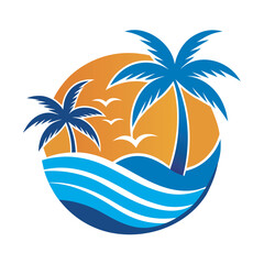 Tropical Sunset Beach Scene