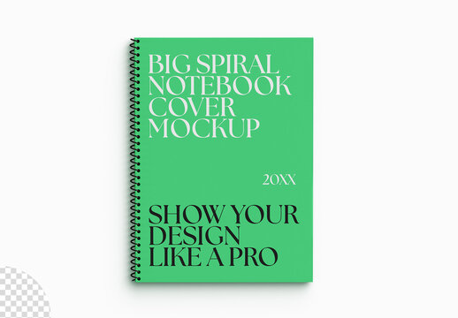 Spiral Rigged Notebook Cover Album Page Mockup Isplated