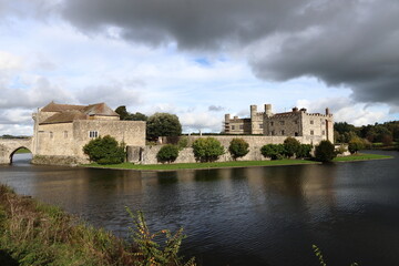 Autumn skies over Leeds Castle, Maidstone, Kent, England