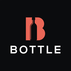 initial letter B bottle logo design template	