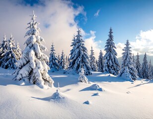 snow covered trees