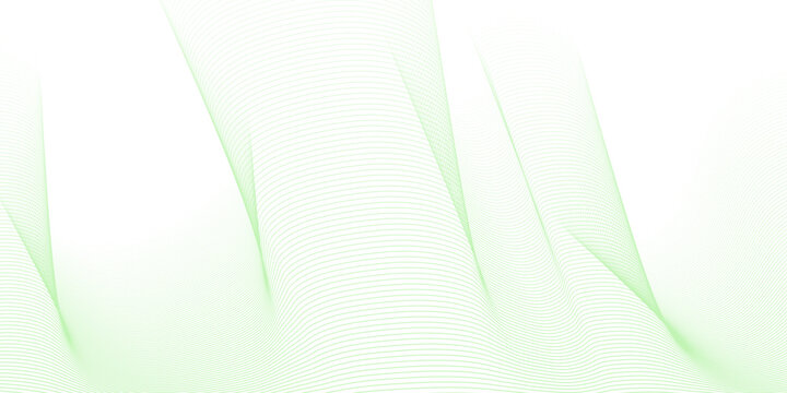 An abstract green background illustration featuring stylish wave patterns and light curves for a modern nature design