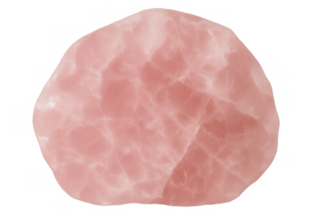 Rose quartz gemstone on transparent background representing love, healing, and spiritual well-being