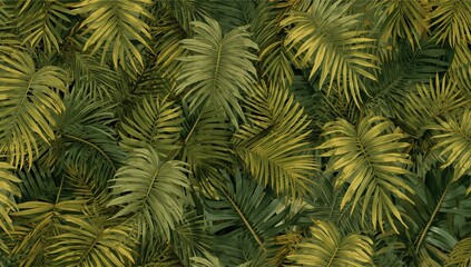 Tropical foliage backdrop featuring palm fronds