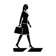 Silhouette of a woman and girl with shopping bags vector illustration