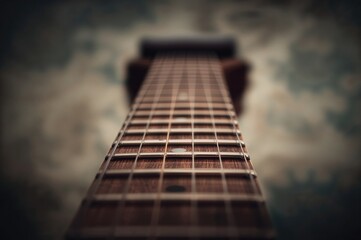 Selective Focus on the Guitar's Neck