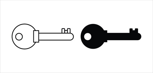 Keys black silhouette icon set collections vector.