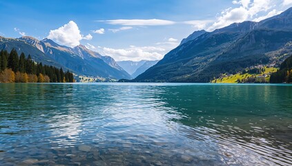 Scenic water body in a mountainous region, ideal for nature lovers and travelers