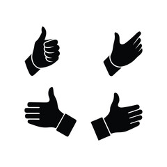 Set of thumbs up hand gesture icons vector illustration