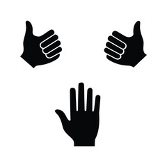 Hand icons and gestures vector set illustration