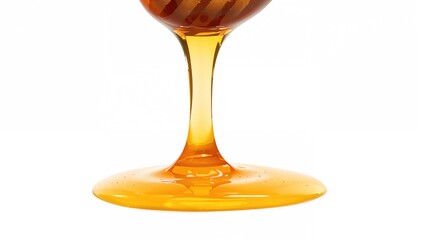 Isolated honey drop against white backdrop with clipping path and full focus