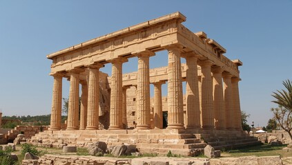 Obraz premium Ancient Temple Dedicated to Juno in a Historic Archaeological Site, Renowned for Its Architecture and Cultural Significance