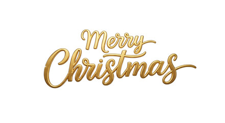 Golden "Merry Christmas" script lettering for elegant holiday greetings, festive marketing campaigns, social media posts, website banners, and seasonal cards,