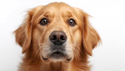 Close-up shot of a purebred golden retriever dog portrait