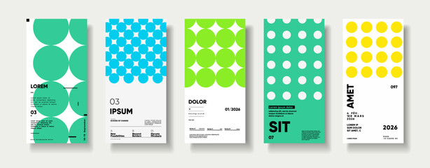 Plakat A collection of minimalist posters with geometric backgrounds and clean typography. The versatile vector patterns are perfect for posters,labels, and backgrounds with excellent text legibility.