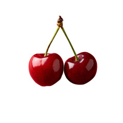 Two Fresh Cherries Isolated 