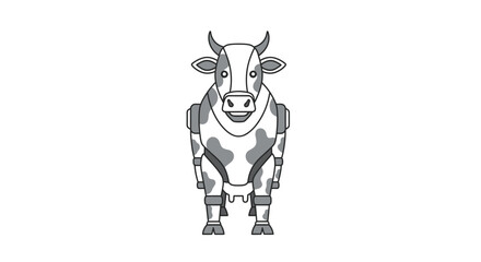 Futuristic robot cow combines farm charm with modern technology for innovative agricultural concepts