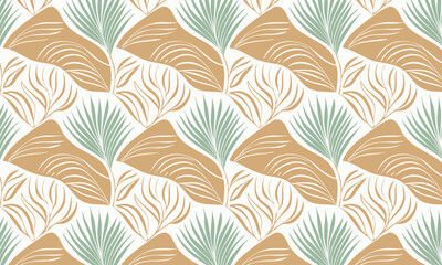 Fototapeta premium Elegant Abstract Seamless Pattern with Hand-Drawn Flowing Botanical Shapes