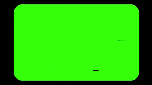 retro film frame on green screen with dust and scratch effect