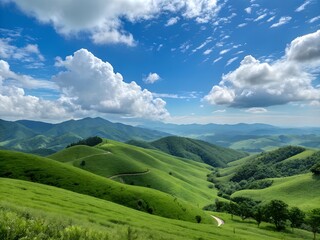 Obraz premium landscape with mountains and blue sky