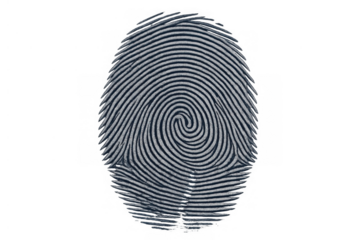 Fingerprint scan on a transparent background for personal identity, authentication, and secure access control