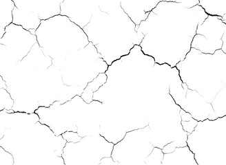 Obraz premium Cracked dry earth texture pattern isolated on transparent background