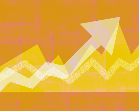 Graph with arrow representing optimism