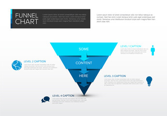 Modern Funnel Chart Infographic with Four Levels