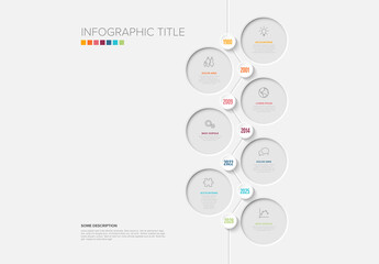 Minimalist Infographic Timeline Design with Circles and Icons