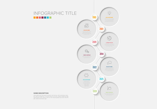 Minimalist Infographic Timeline Design with Circles and Icons