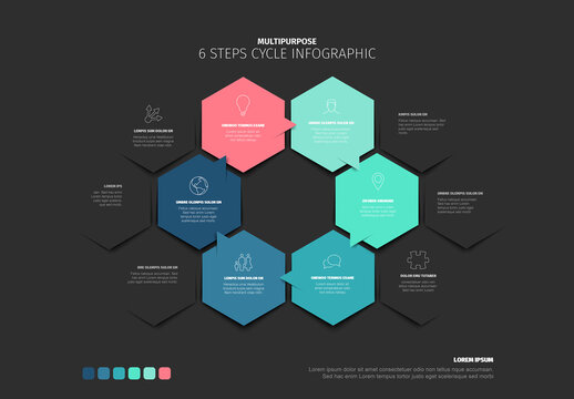 Multipurpose Hexagon Cycle Infographic Template