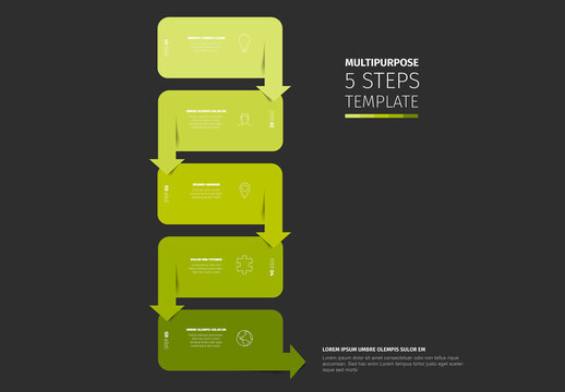 Multipurpose 5 Steps Template Infographic Design