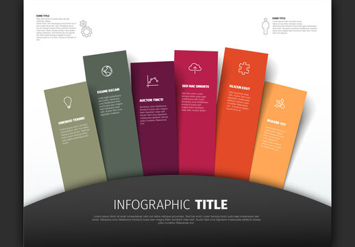 Modern Infographic Design with Colorful Vertical Bars and Icons