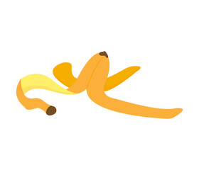 vector of peeled banana skin becoming trash