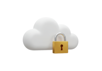 Secure cloud storage PNG illustration isolated on transparent background for data protection and privacy concept