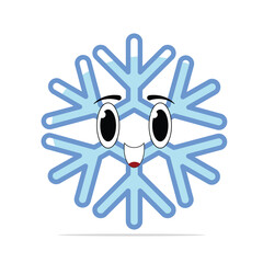 Fototapeta premium Cute Kawaii Ice Crystal Vector Pastel Colored Flat Style Snowflake Illustration, Hand Drawn Winter Symbol Icon for Cold Weather, Frozen Theme, Holiday, Christmas, and Seasonal Design